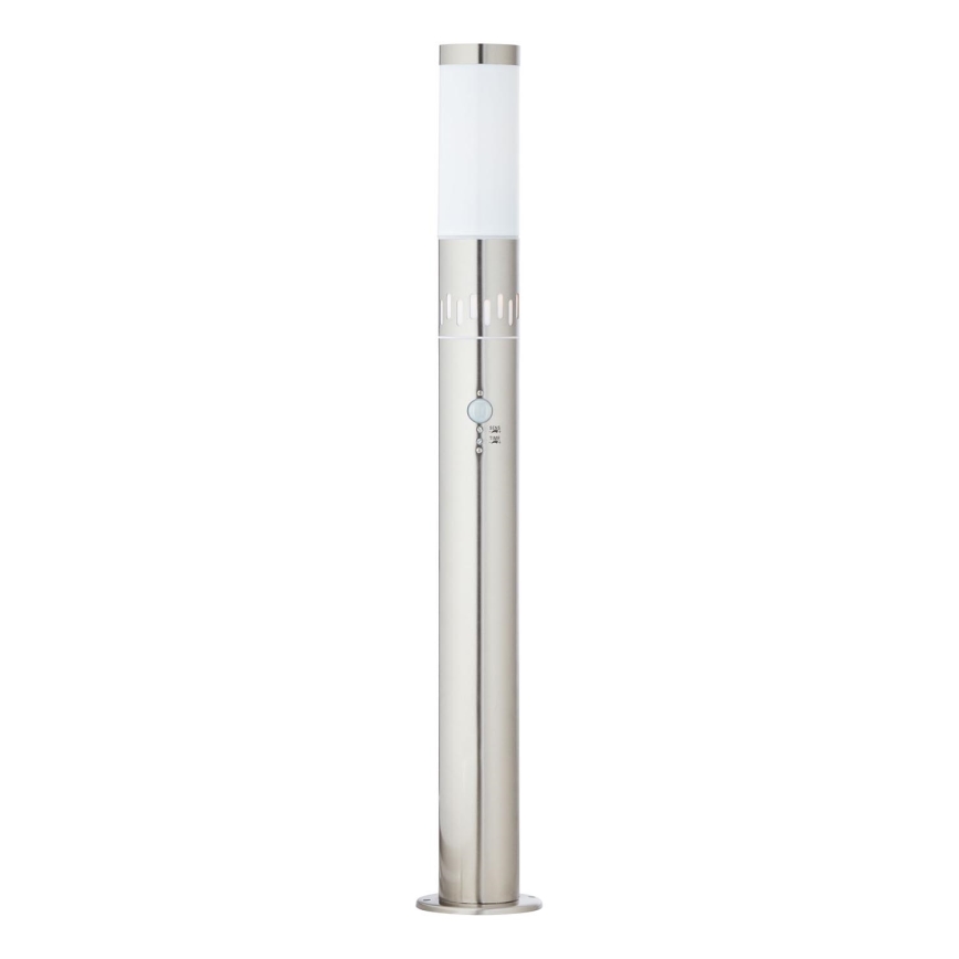 Brilliant - Lampa zewnętrzna LED z czujnikiem LEIGH LED/0,9W/230V + 1xE27/11W 80 cm IP44 chrom błyszczący