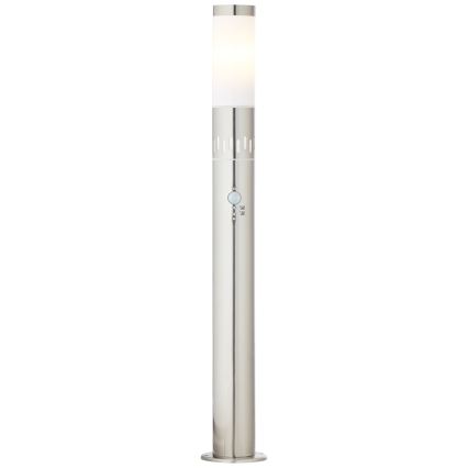 Brilliant - Lampa zewnętrzna LED z czujnikiem LEIGH LED/0,9W/230V + 1xE27/11W 80 cm IP44 chrom błyszczący