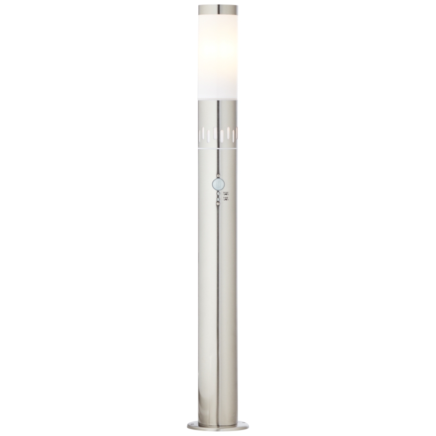 Brilliant - Lampa zewnętrzna LED z czujnikiem LEIGH LED/0,9W/230V + 1xE27/11W 80 cm IP44 chrom błyszczący