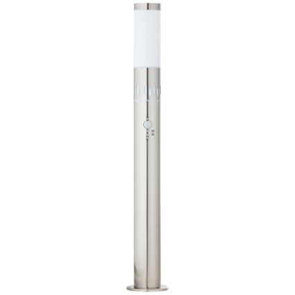 Brilliant - Lampa zewnętrzna LED z czujnikiem LEIGH LED/0,9W/230V + 1xE27/11W 80 cm IP44 chrom błyszczący