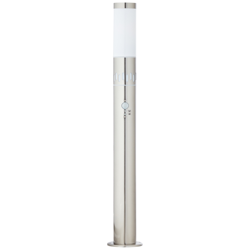 Brilliant - Lampa zewnętrzna LED z czujnikiem LEIGH LED/0,9W/230V + 1xE27/11W 80 cm IP44 chrom błyszczący