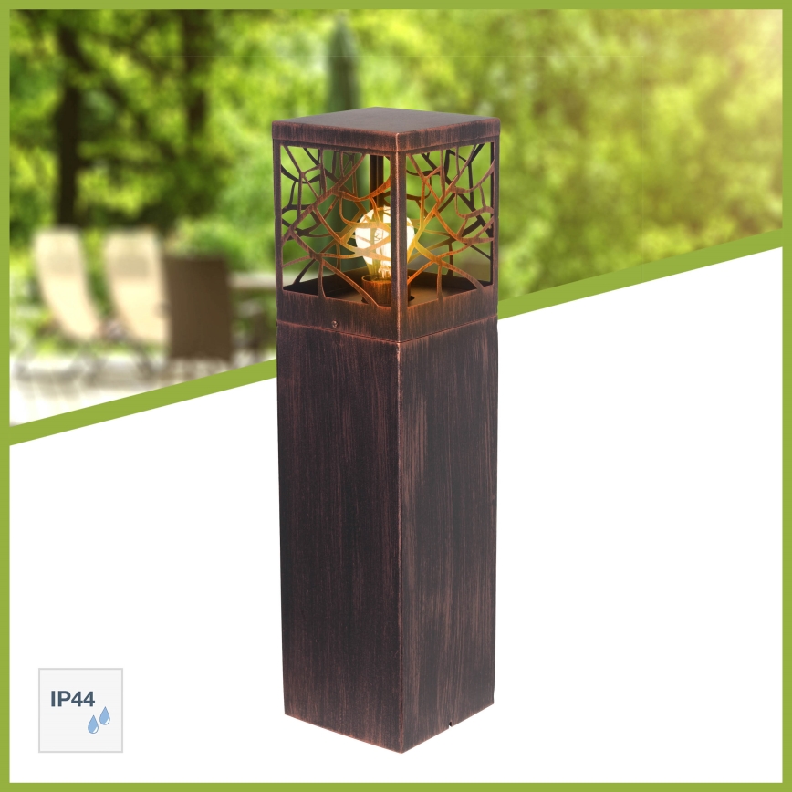 Brilliant - Lampa zewnętrzna WHITNEY 1xE27/52W/230V IP44 patyna/miedziana