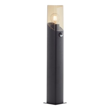 Brilliant - Lampa zewnętrzna z czujnikiem MINOU 1xE27/10W/230V IP44 czarna/dym