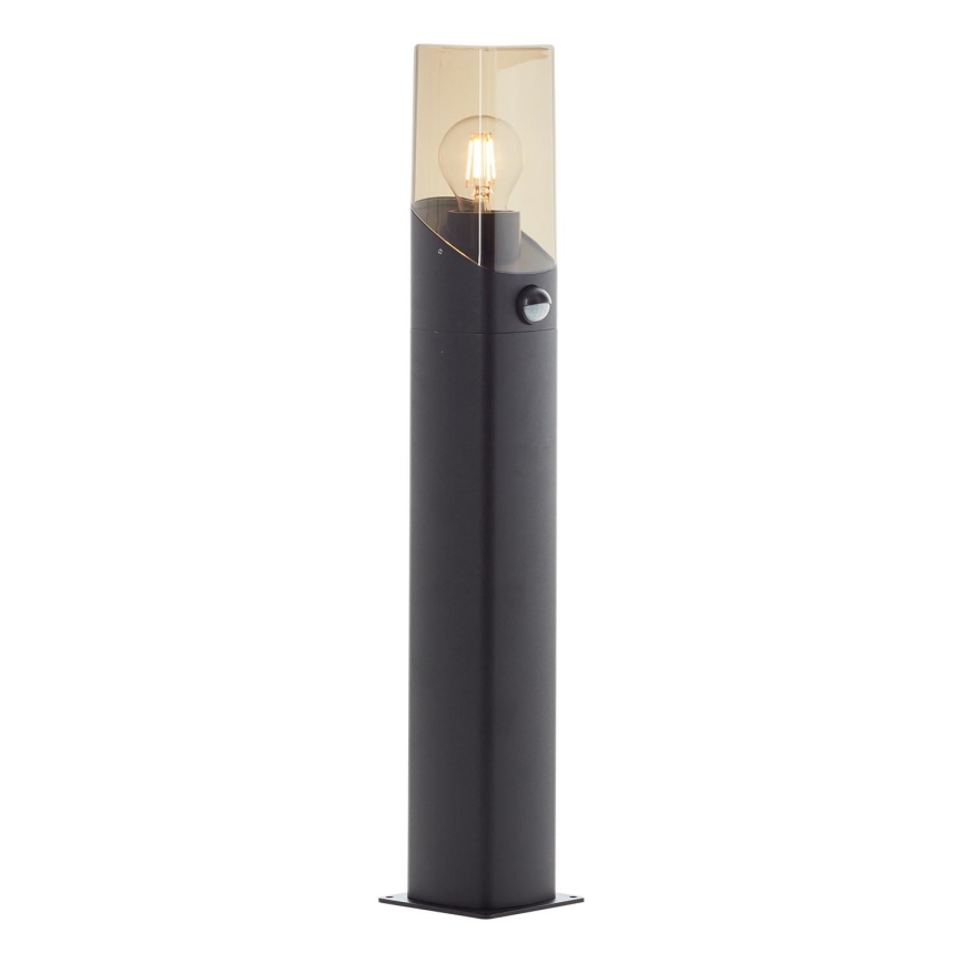 Brilliant - Lampa zewnętrzna z czujnikiem MINOU 1xE27/10W/230V IP44 czarna/dym
