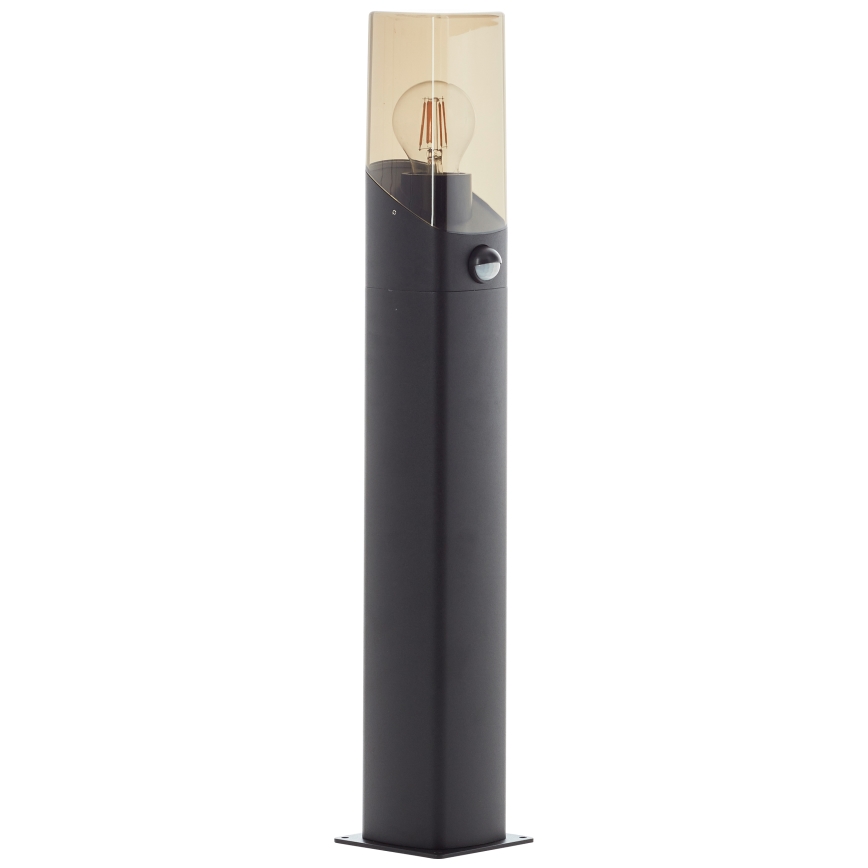 Brilliant - Lampa zewnętrzna z czujnikiem MINOU 1xE27/10W/230V IP44 czarna/dym