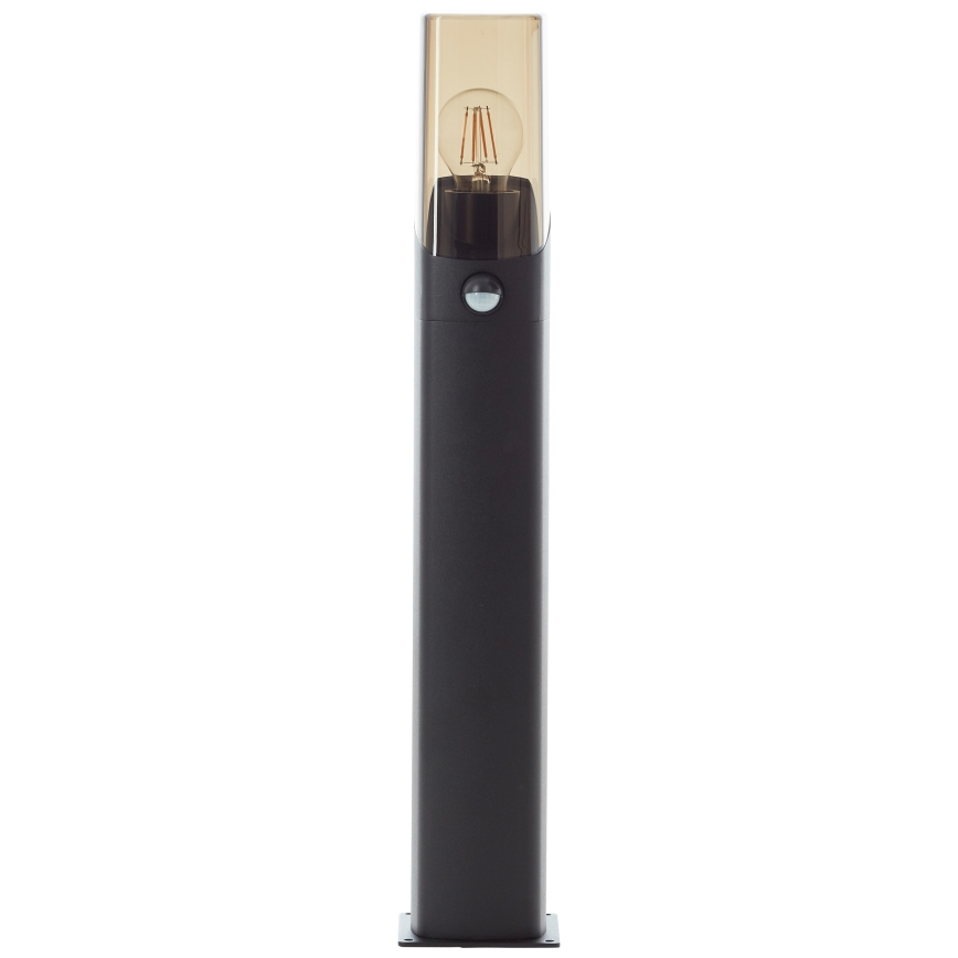 Brilliant - Lampa zewnętrzna z czujnikiem MINOU 1xE27/10W/230V IP44 czarna/dym