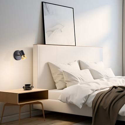 Brilliant - LED kinkiet punktowy VIGOLO 1xGU10/5W/230V czarny/złoty