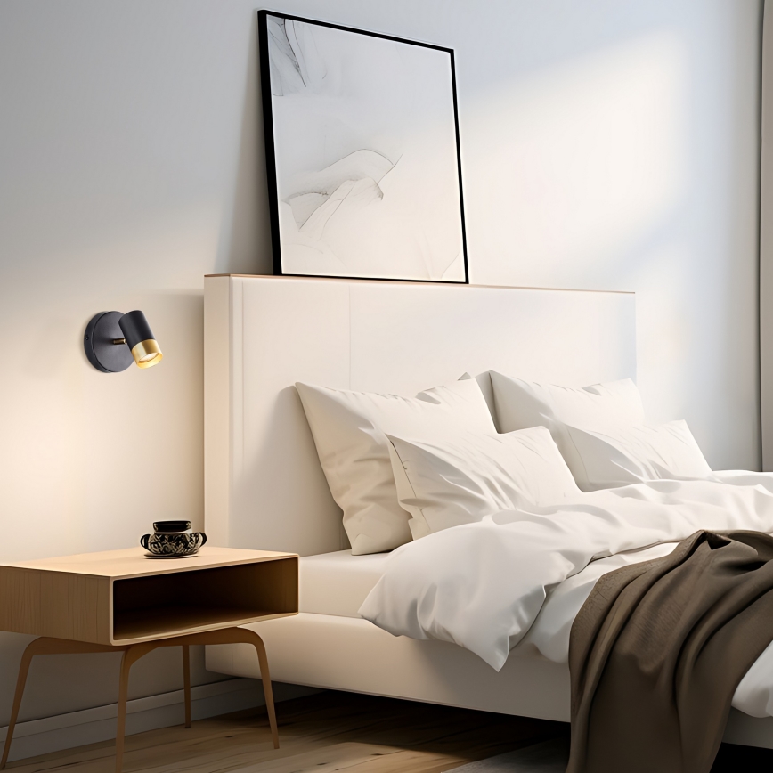 Brilliant - LED kinkiet punktowy VIGOLO 1xGU10/5W/230V czarny/złoty