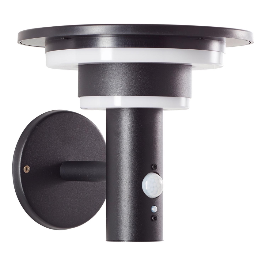 Brilliant - LED Kinkiet solarny z czujnikiem GARVINA LED/3W/3,7V IP44 czarny