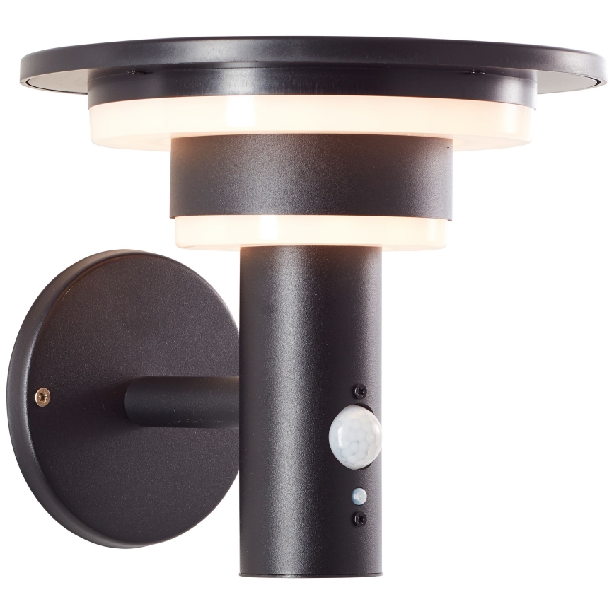 Brilliant - LED Kinkiet solarny z czujnikiem GARVINA LED/3W/3,7V IP44 czarny