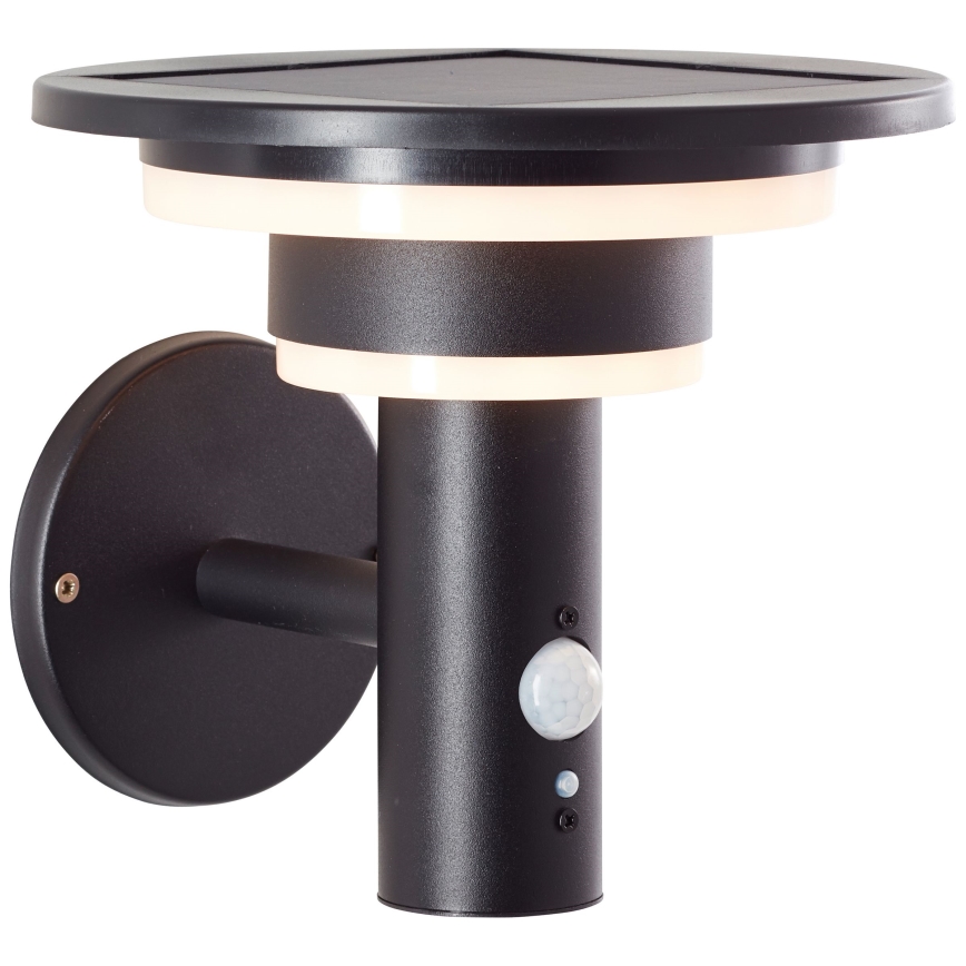 Brilliant - LED Kinkiet solarny z czujnikiem GARVINA LED/3W/3,7V IP44 czarny