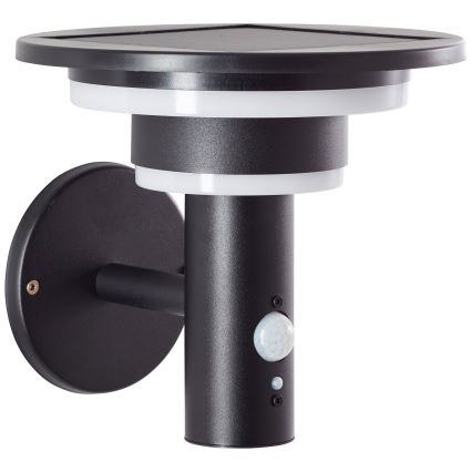 Brilliant - LED Kinkiet solarny z czujnikiem GARVINA LED/3W/3,7V IP44 czarny