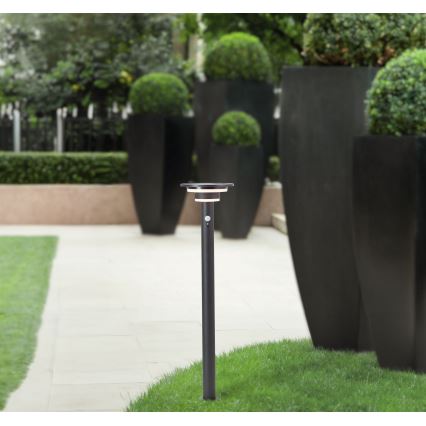 Brilliant - LED Lampa solarna z czujnikiem GARVINA LED/3W/3,7V 2000 mAh 85 cm IP44 czarny