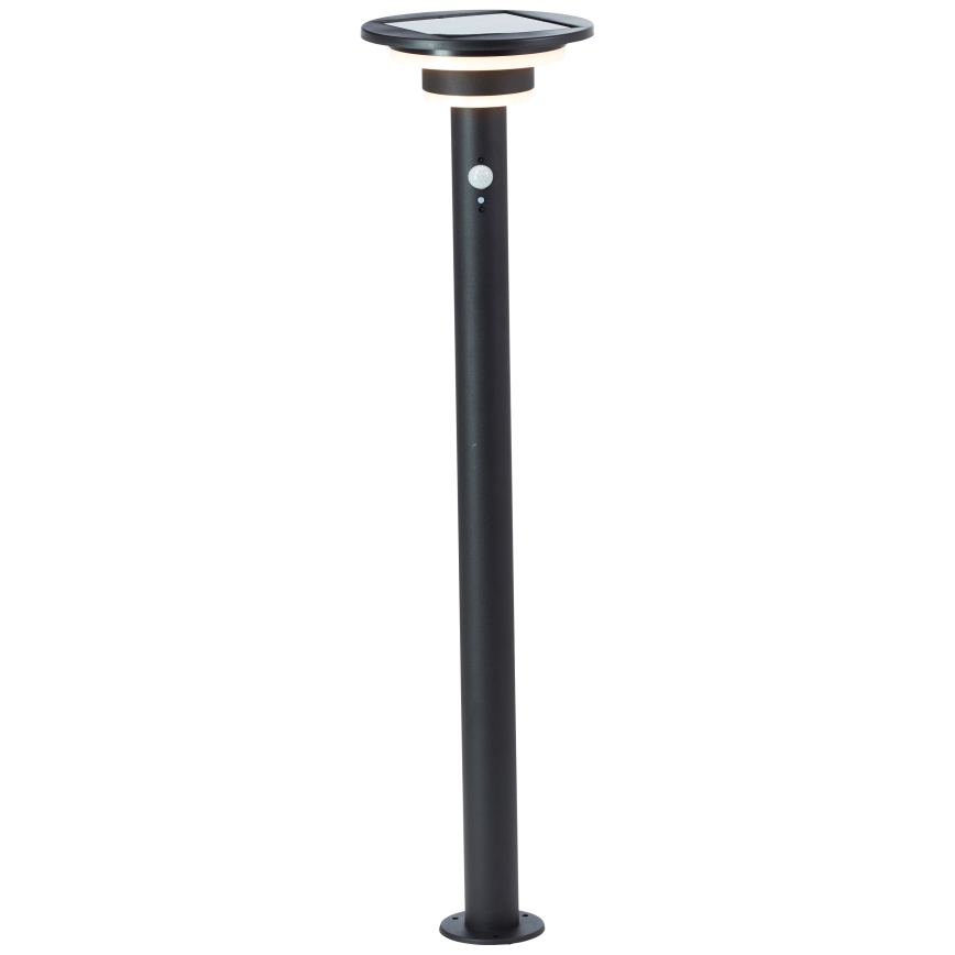 Brilliant - LED Lampa solarna z czujnikiem GARVINA LED/3W/3,7V 2000 mAh 85 cm IP44 czarny