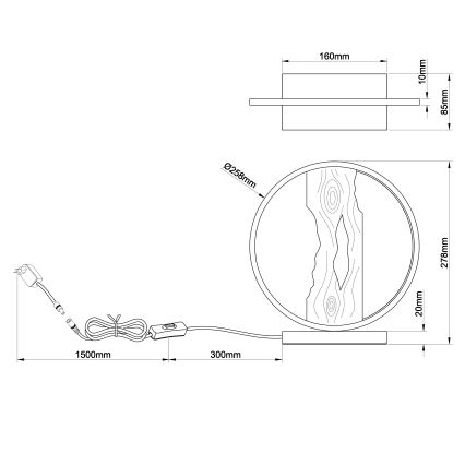 Brilliant - LED Lampa stołowa CHAUMONT LED/7,5W/230V sosna - FSC certyfikowano