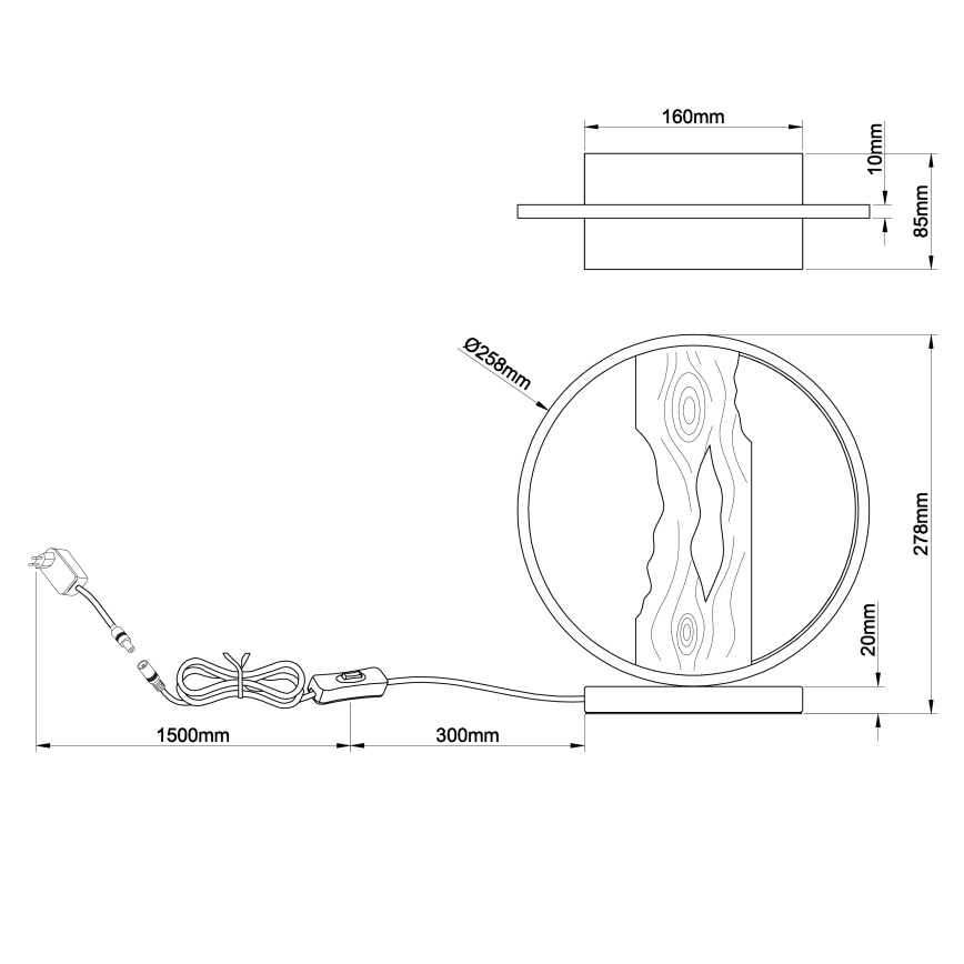 Brilliant - LED Lampa stołowa CHAUMONT LED/7,5W/230V sosna - FSC certyfikowano