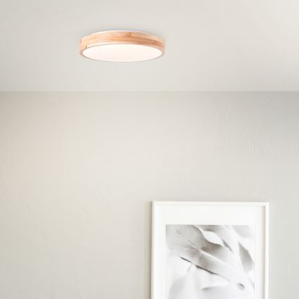 Brilliant - LED Lampa sufitowa SLIMLINE LED/24W/230V śr. 34,5 cm drewno kauczukowe