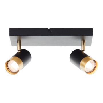 Brilliant - LED oprawa punktowa VIGOLO 2xGU10/5W/230V czarna/złota