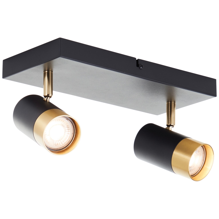 Brilliant - LED oprawa punktowa VIGOLO 2xGU10/5W/230V czarna/złota