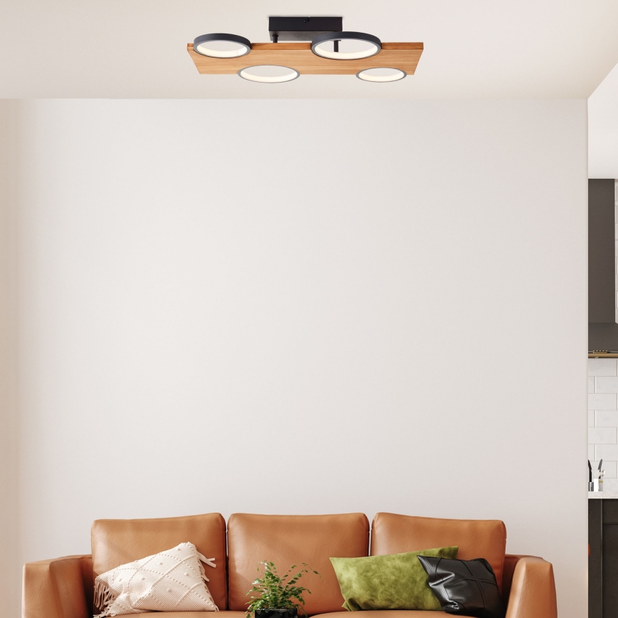 Brilliant - LED Plafon CHEESY LED/28W/230V sosna - FSC certyfikowano