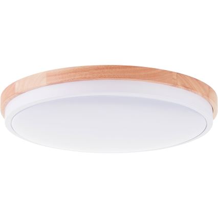 Brilliant - LED Plafon ściemnialny BAARLO LED/24W/230V śr. 35 cm biały/figowiec - FSC certyfikowano