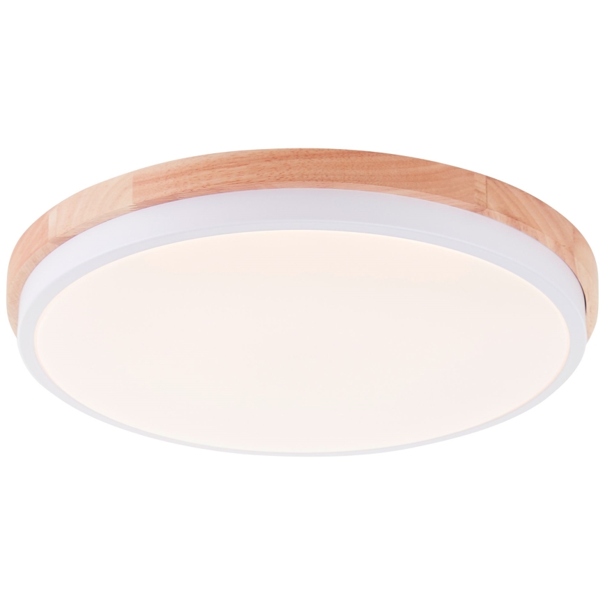 Brilliant - LED Plafon ściemnialny BAARLO LED/24W/230V śr. 35 cm biały/figowiec - FSC certyfikowano