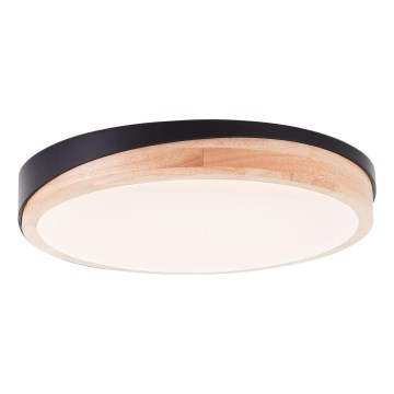 Brilliant - LED Plafon ściemnialny BAARLO LED/24W/230V śr. 35 cm czarny/figowiec - FSC certyfikowano