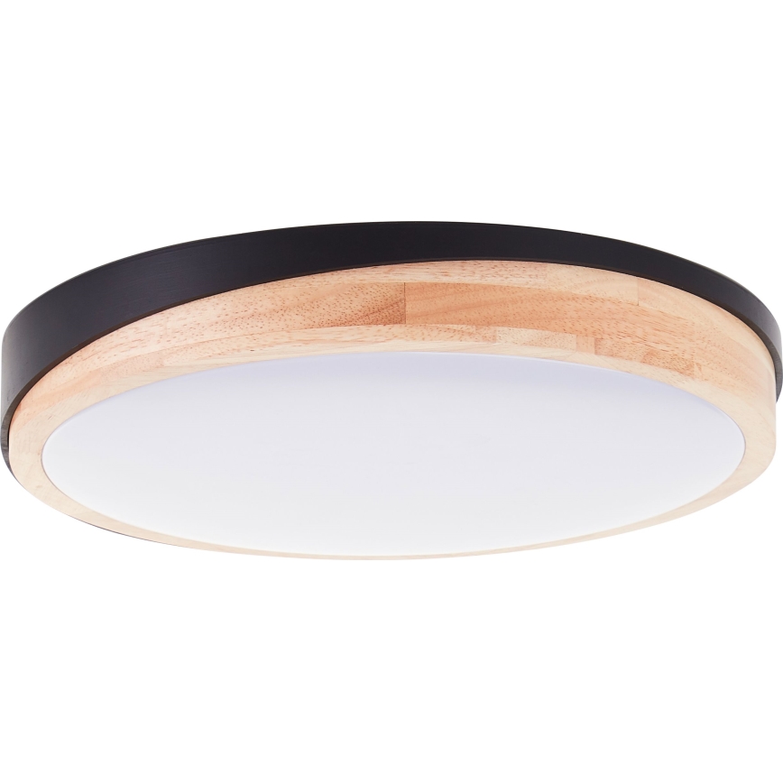 Brilliant - LED Plafon ściemnialny BAARLO LED/24W/230V śr. 35 cm czarny/figowiec - FSC certyfikowano