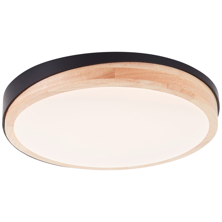 Brilliant - LED Plafon ściemnialny BAARLO LED/24W/230V śr. 35 cm czarny/figowiec - FSC certyfikowano