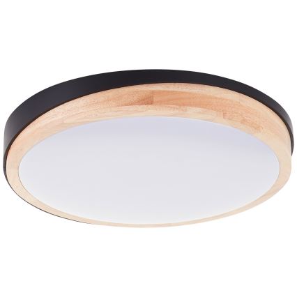 Brilliant - LED Plafon ściemnialny BAARLO LED/24W/230V śr. 35 cm czarny/figowiec - FSC certyfikowano