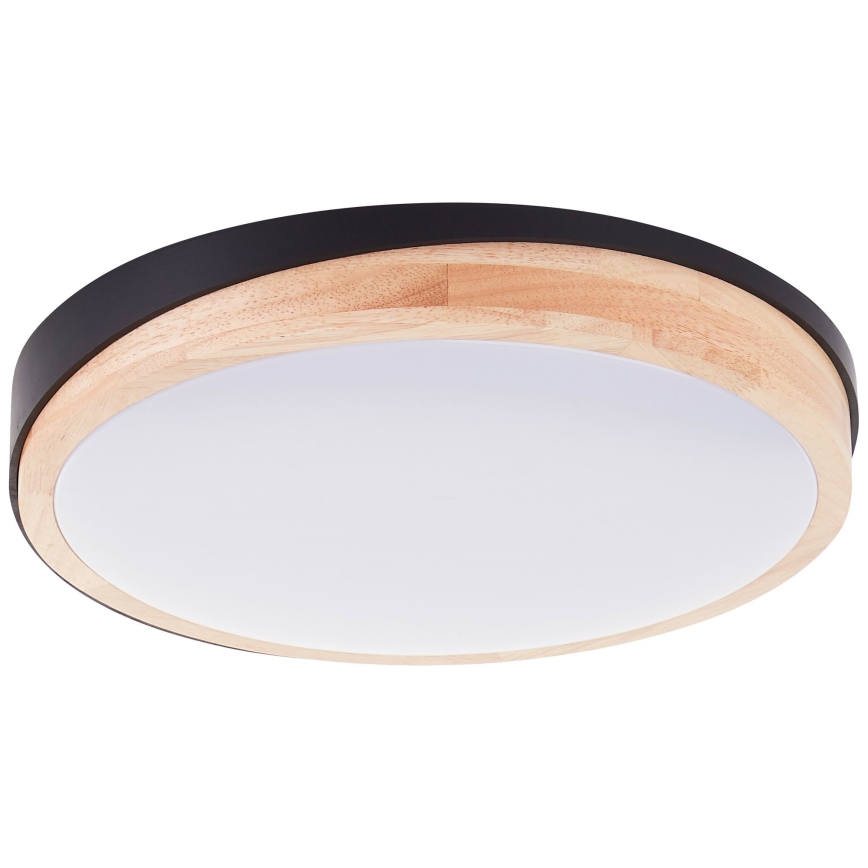 Brilliant - LED Plafon ściemnialny BAARLO LED/24W/230V śr. 35 cm czarny/figowiec - FSC certyfikowano