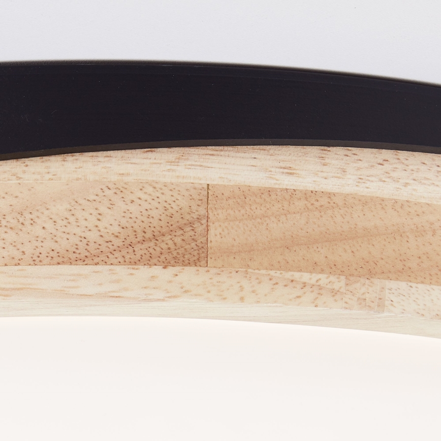 Brilliant - LED Plafon ściemnialny BAARLO LED/24W/230V śr. 35 cm czarny/figowiec - FSC certyfikowano