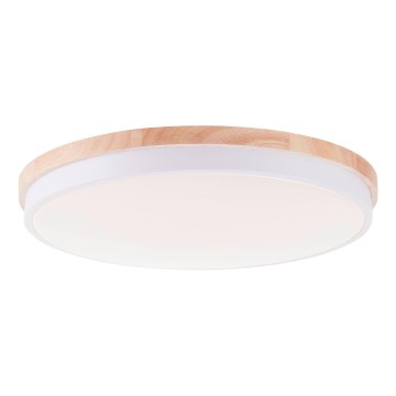 Brilliant - LED Plafon ściemnialny BAARLO LED/36W/230V 3000-6500K śr. 50 cm biały/figowiec + zdalne sterowanie - FSC certyfikowano