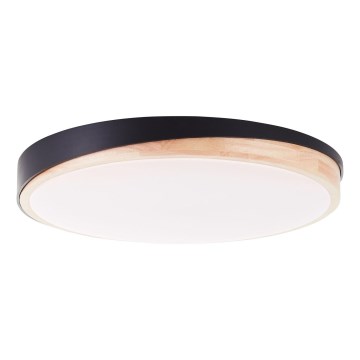 Brilliant - LED Plafon ściemnialny BAARLO LED/36W/230V 3000-6500K śr. 50 cm czarny/figowiec + zdalne sterowanie - FSC certyfikowano