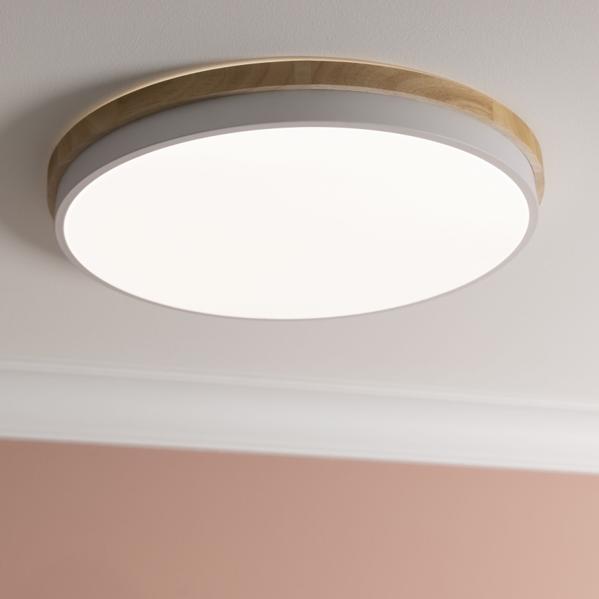 Brilliant - LED Plafon ściemnialny BAARLO LED/36W/230V 3000-6500K śr. 50 cm biały/figowiec + zdalne sterowanie