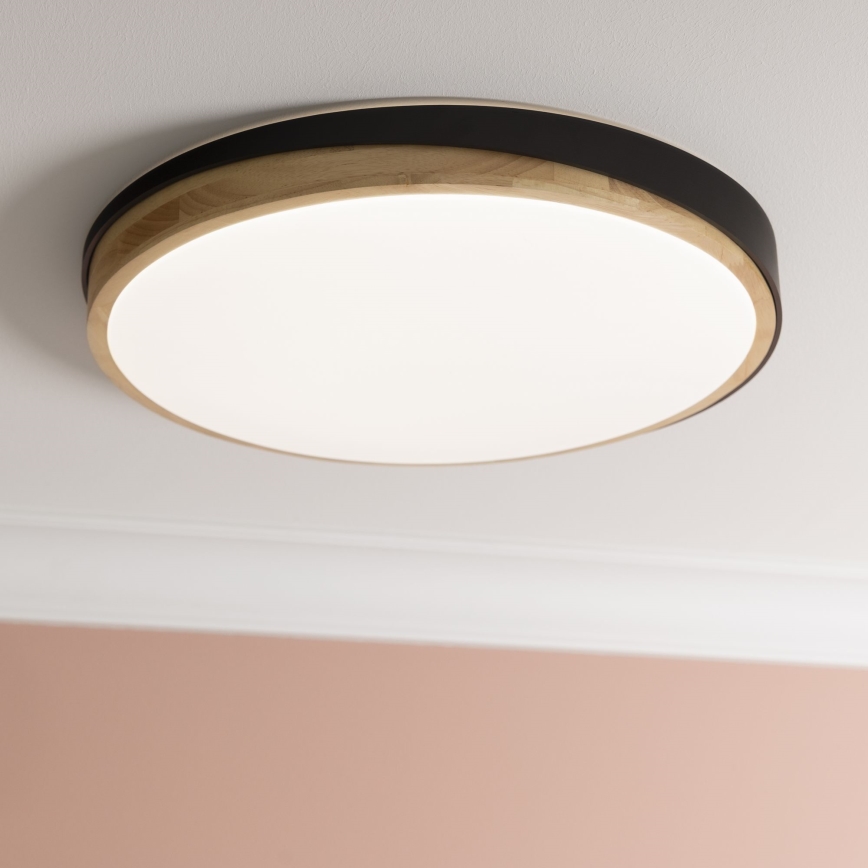 Brilliant - LED Plafon ściemnialny BAARLO LED/36W/230V 3000-6500K śr. 50 cm czarny/figowiec + zdalne sterowanie