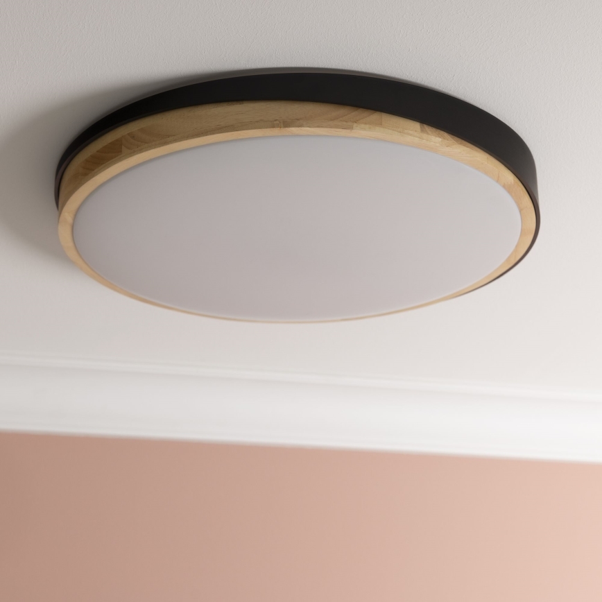 Brilliant - LED Plafon ściemnialny BAARLO LED/36W/230V 3000-6500K śr. 50 cm czarny/figowiec + zdalne sterowanie