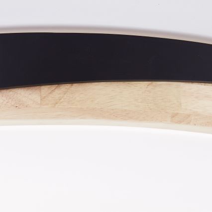 Brilliant - LED Plafon ściemnialny BAARLO LED/36W/230V 3000-6500K śr. 50 cm czarny/figowiec + zdalne sterowanie