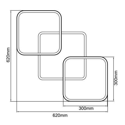 Brilliant - LED Plafon ściemnialny DENNET LED/40W/230V 3000K 62x62 cm
