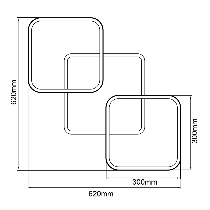 Brilliant - LED Plafon ściemnialny DENNET LED/40W/230V 3000K 62x62 cm