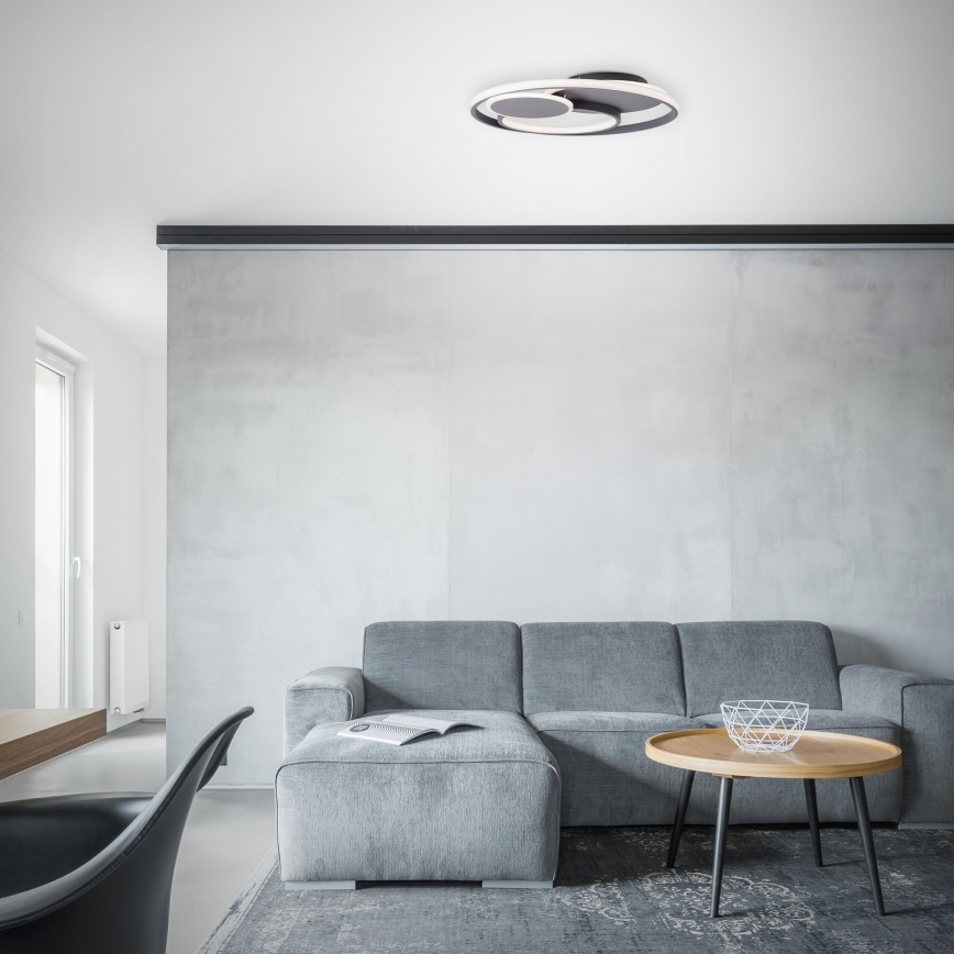 Brilliant - LED Plafon ściemnialny RUNDA LED/50W/230V 3000-6500K czarny + zdalne sterowanie
