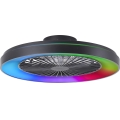 Brilliant - LED RGBW Regulowany sufitowy wentylator MAZZARO LED/24W/230V 3000-6500K śr. 58 cm czarny + pilot do zdalnego sterowania