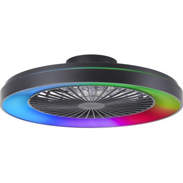 Brilliant - LED RGBW Regulowany sufitowy wentylator MAZZARO LED/24W/230V 3000-6500K śr. 58 cm czarny + pilot do zdalnego sterowania