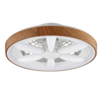Brilliant - LED RGBW Ściemnialny wentylator sufitowy GAIANO LED/24W/230V 2700-6500K śr. 48 cm brązowy + zdalne sterowanie