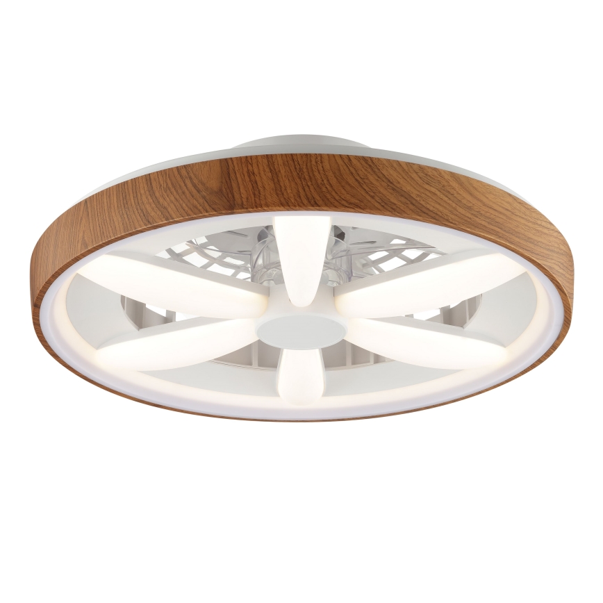 Brilliant - LED RGBW Ściemnialny wentylator sufitowy GAIANO LED/24W/230V 2700-6500K śr. 48 cm brązowy + zdalne sterowanie