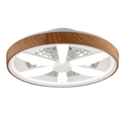 Brilliant - LED RGBW Ściemnialny wentylator sufitowy GAIANO LED/24W/230V 2700-6500K śr. 48 cm brązowy + zdalne sterowanie