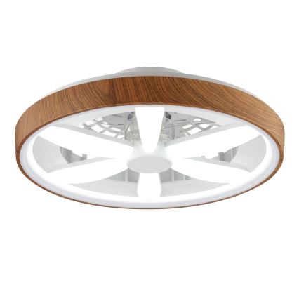 Brilliant - LED RGBW Ściemnialny wentylator sufitowy GAIANO LED/24W/230V 2700-6500K śr. 48 cm brązowy + zdalne sterowanie