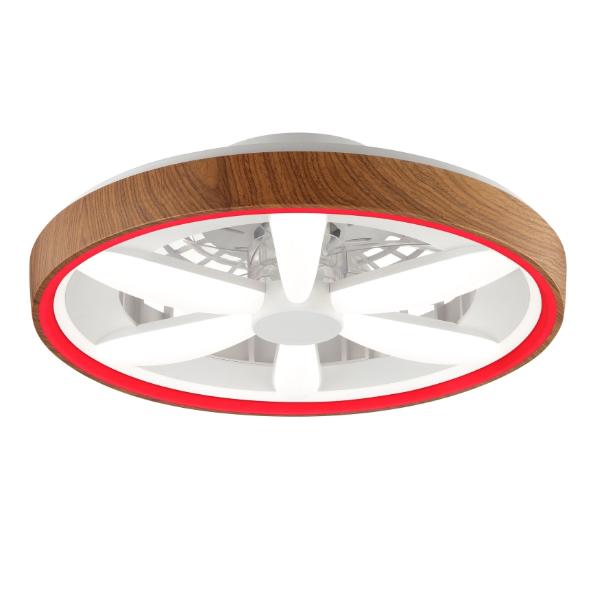 Brilliant - LED RGBW Ściemnialny wentylator sufitowy GAIANO LED/24W/230V 2700-6500K śr. 48 cm brązowy + zdalne sterowanie