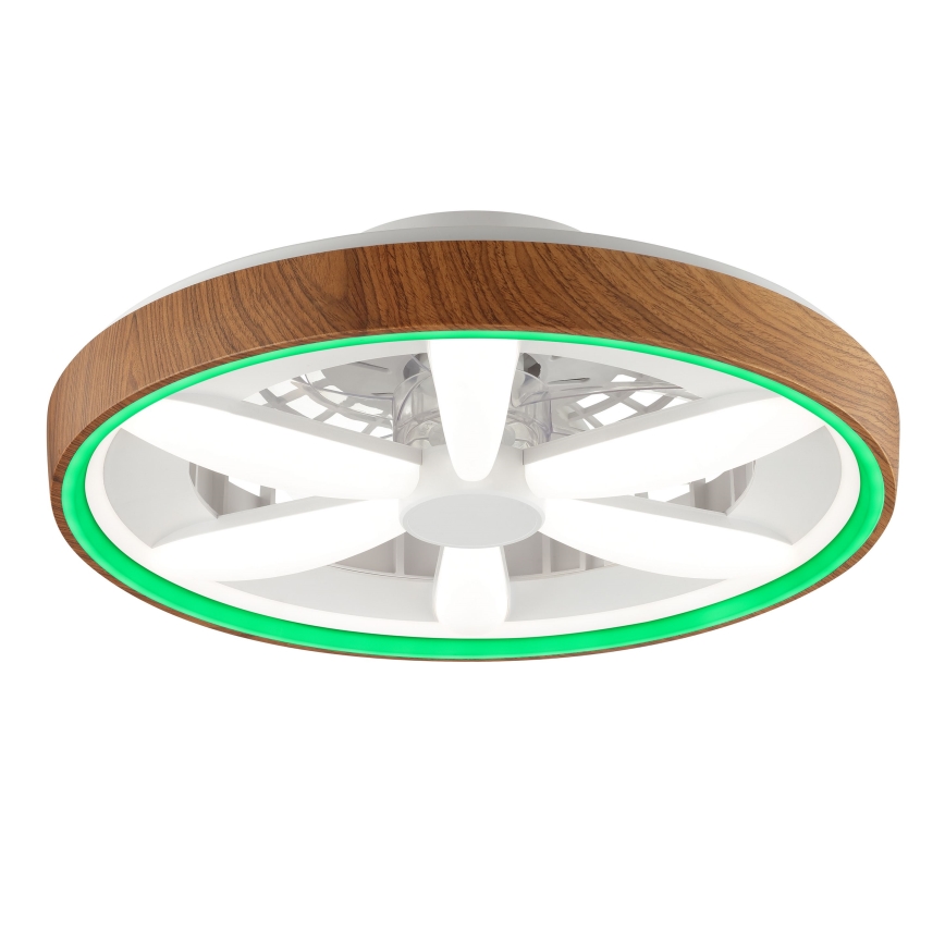 Brilliant - LED RGBW Ściemnialny wentylator sufitowy GAIANO LED/24W/230V 2700-6500K śr. 48 cm brązowy + zdalne sterowanie