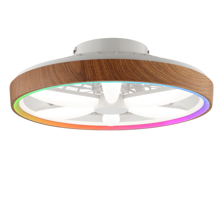 Brilliant - LED RGBW Ściemnialny wentylator sufitowy GAIANO LED/24W/230V 2700-6500K śr. 48 cm brązowy + zdalne sterowanie
